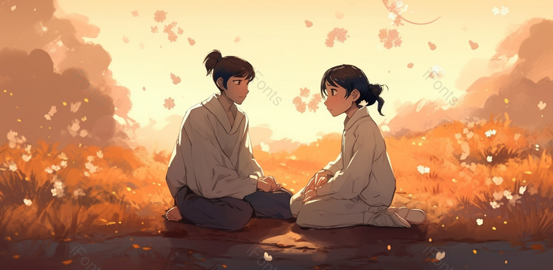 日系卡通人物手绘母亲节小时候原创插画海报素材,插画/手绘图,插画/手绘图库,插画/手绘图下载,插画/手绘